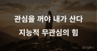 지능적 무관심으로 내면의 평화를 유지하는 모습