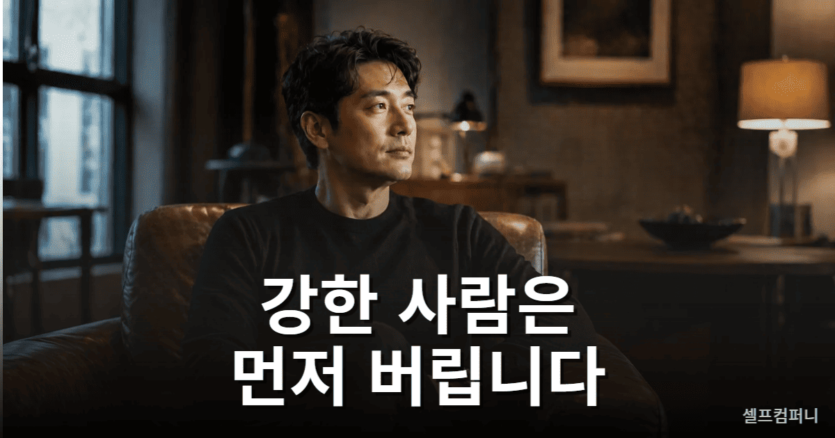 인간관계 강자 특징을 보여주는 차분하고 단단한 분위기의 인물 사진