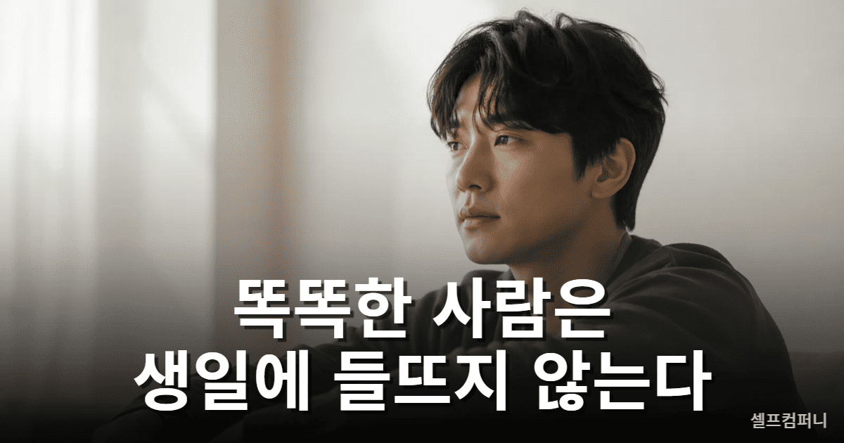 지능 높은 사람이 조용히 자신의 삶을 돌아보는 모습