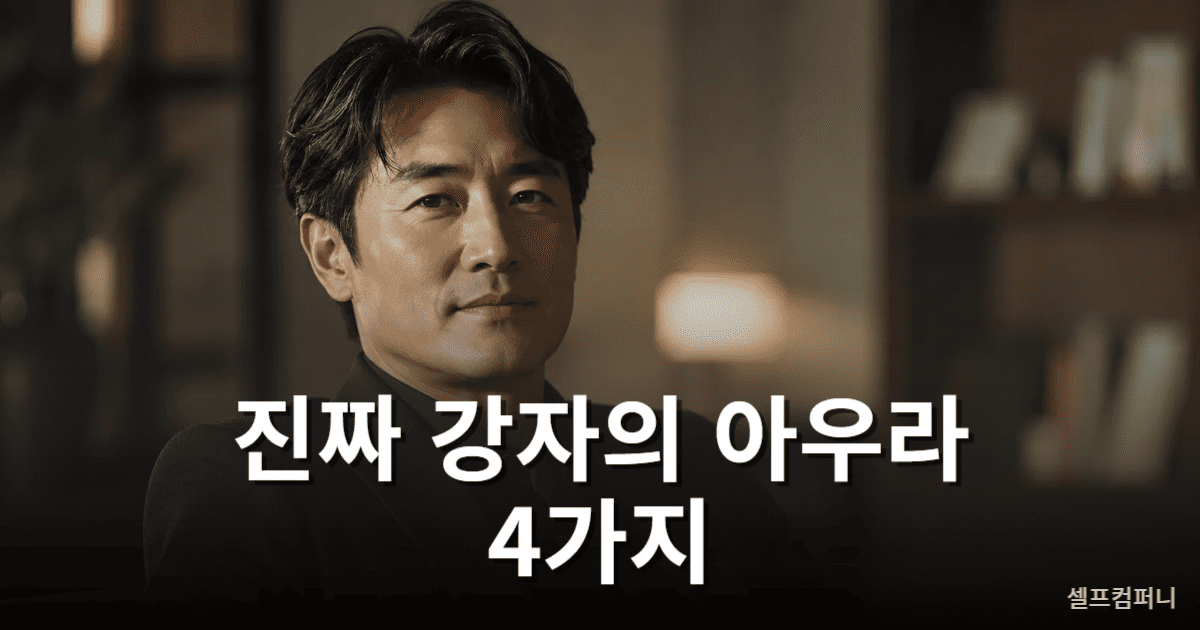 진짜 강자의 아우라가 느껴지는 차분하고 존재감 있는 사람 모습