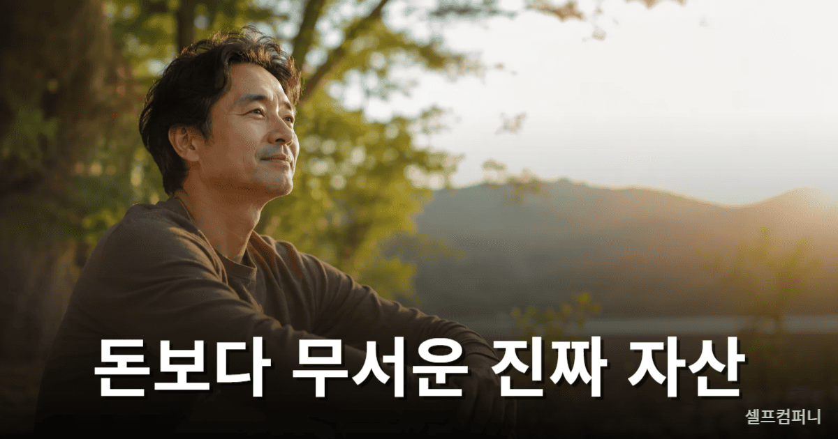 정서적 자본이 풍부한 사람의 평온하고 단단한 내면을 표현한 이미지