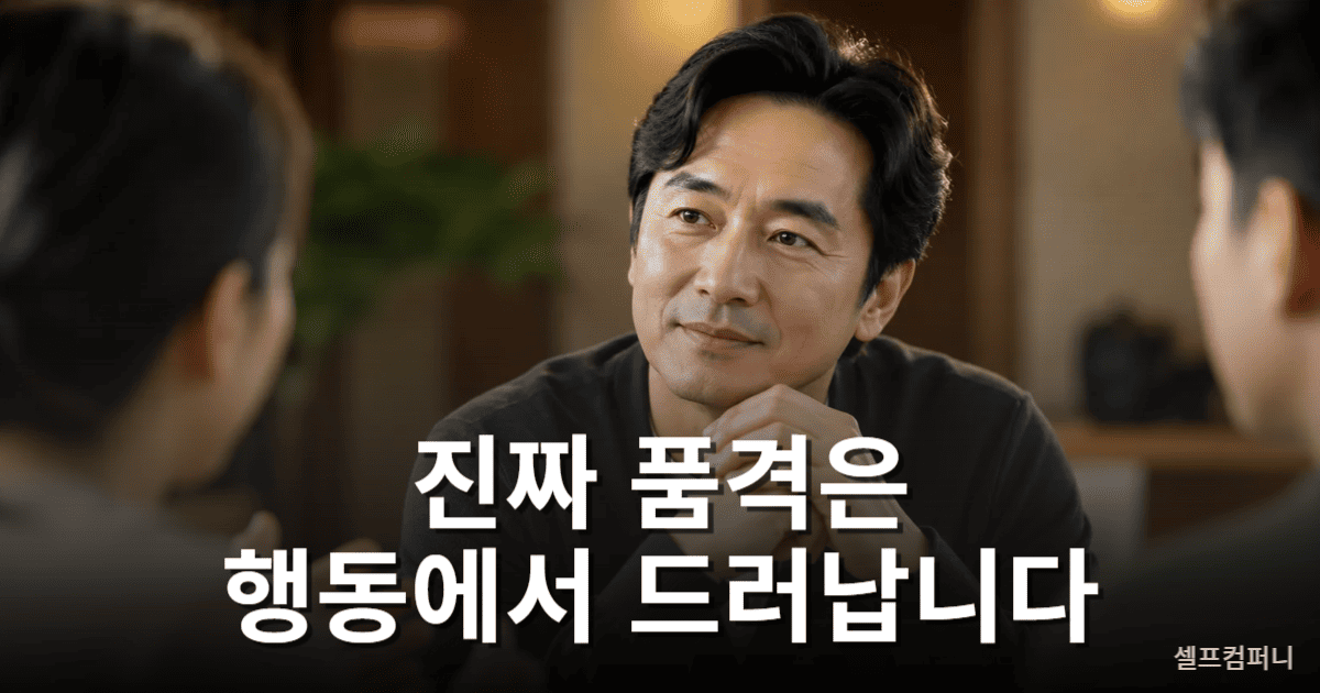 수준 높은 사람 특징을 보여주는 배려 깊은 중년 인물의 모습