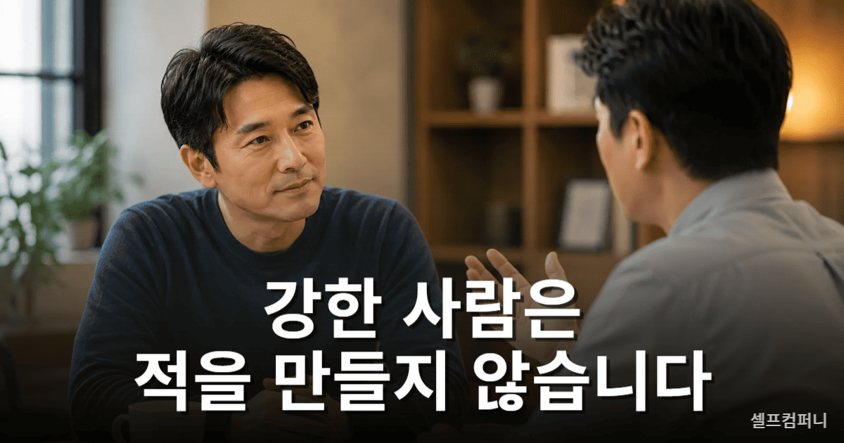 조용히 이기는 사람이 상대를 존중하며 대화하는 모습