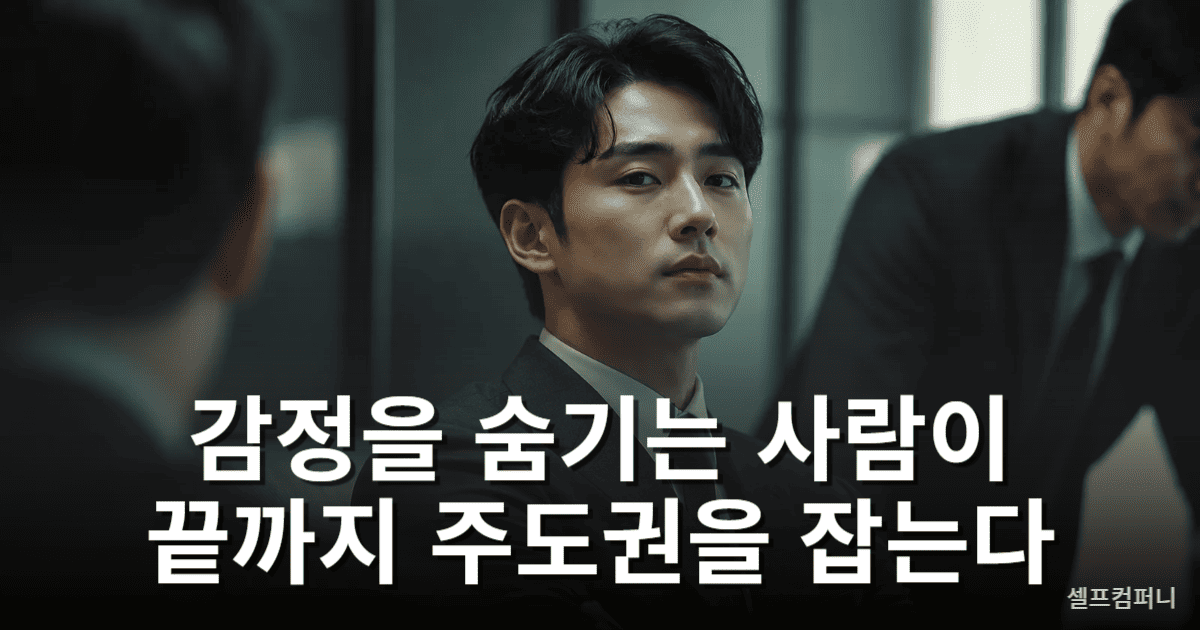 무심한 사람이 감정을 드러내지 않고 침착하게 상황을 바라보는 모습