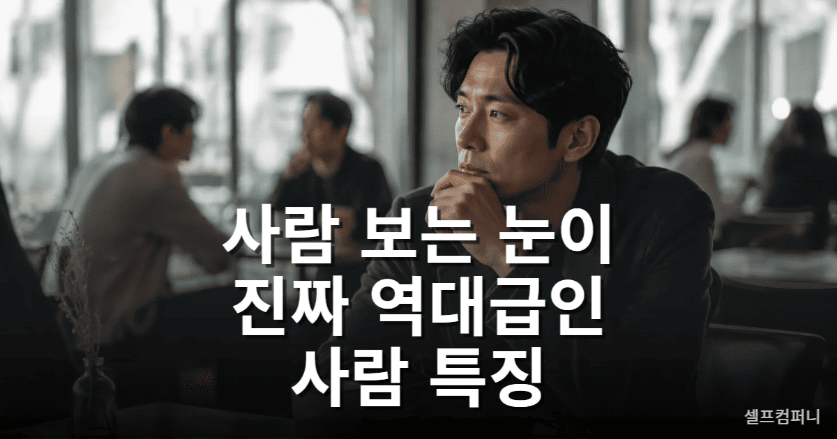 사람 보는 눈이 뛰어난 사람이 상대의 표정과 태도를 관찰하는 모습
