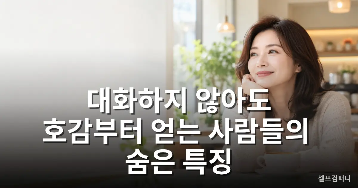 호감 가는 사람 특징을 보여주는 편안한 표정과 자연스러운 미소의 중년 인물