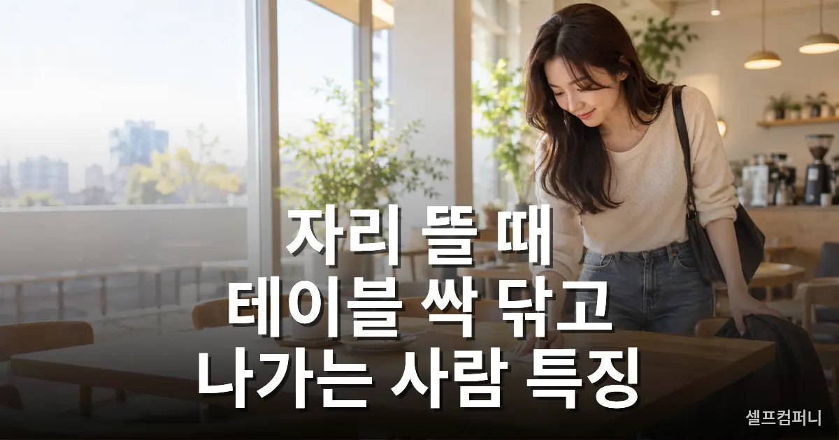 자리 뜰 때 테이블 닦고 나가는 사람